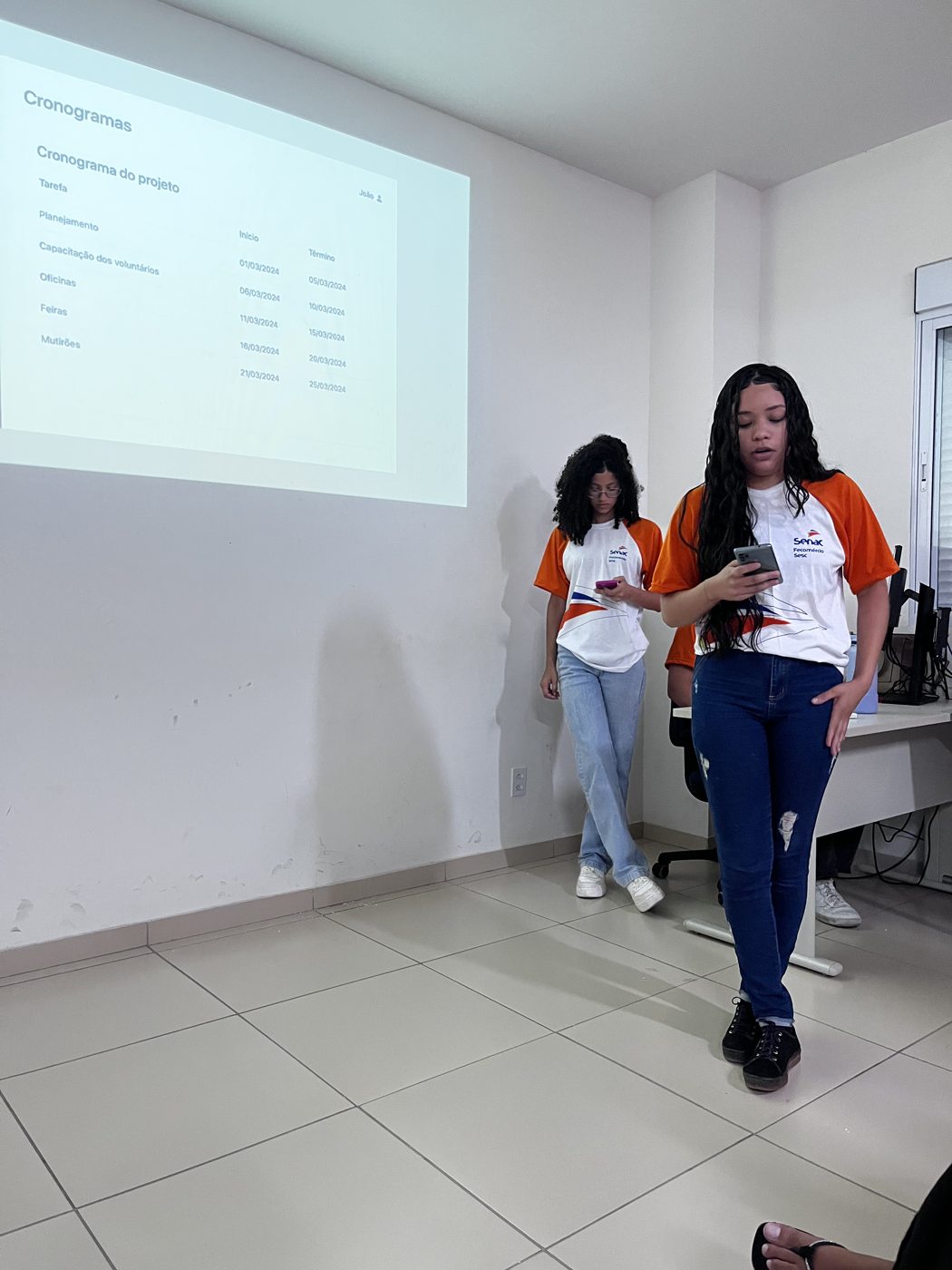 Visita ao Senac — acompanhamento da apresentação dos alunos da turma 2025